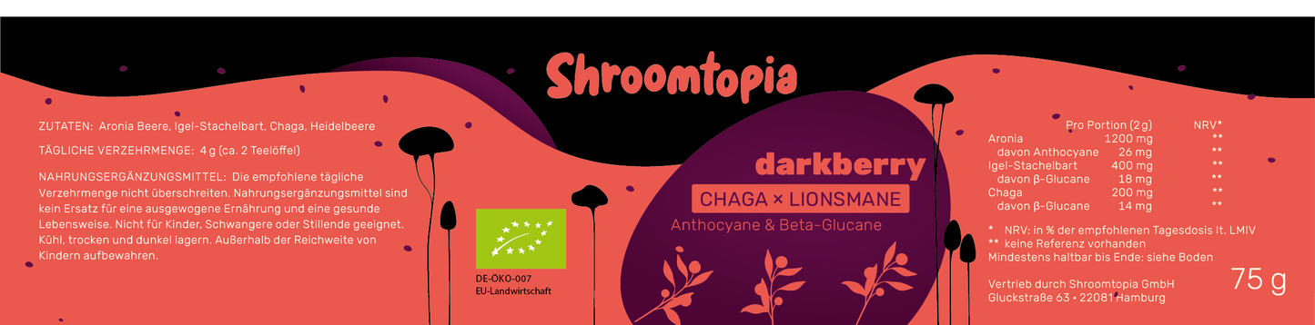 Dark Berry Pilz-Pulver (BIO aus Deutschland & Estland)