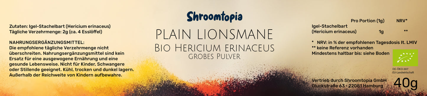 Igel-Stachelbart (grobes Pulver - BIO aus Deutschland)